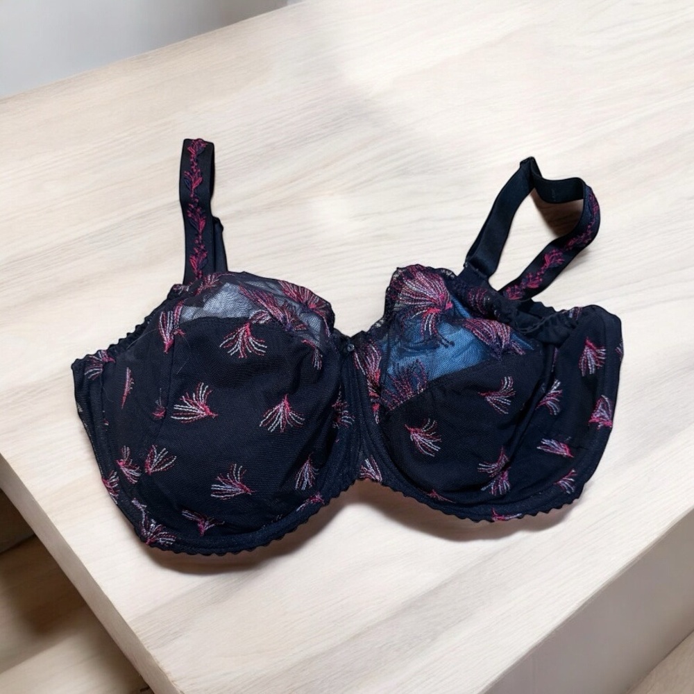 Prima Donna Black and Pink Full-Coverage Bra